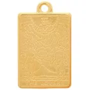 23x14mm Tarot card pendant - Lovers - Fine Gold plated x1