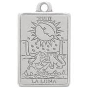 23x14mm Tarot card pendant - The Moon - Antique silver plating x1|raw }}