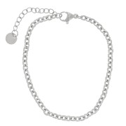 3.3mm Stainless steel 304 cable hammered mesh bracelet x16cm