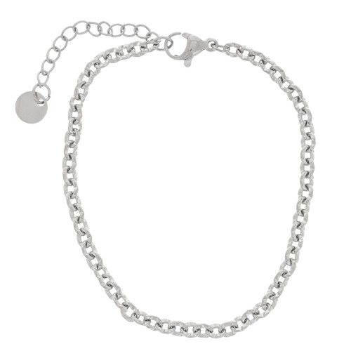 3.3mm Stainless steel 304 cable hammered mesh bracelet x16cm