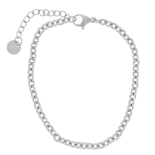 3.3mm Stainless steel 304 cable hammered mesh bracelet x16cm