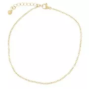 1.65mm Stainless steel 304L Cable mesh bracelet - Gold Tone x21cm