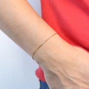 1.65mm Stainless steel 304L Cable mesh bracelet - Gold Tone x21cm