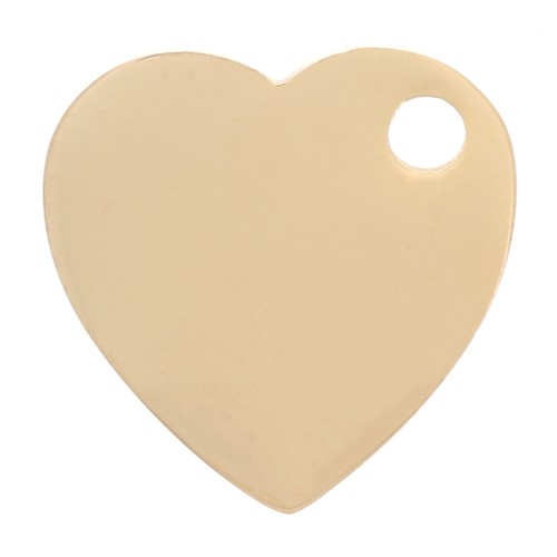 10mm 304 stainless steel heart charm - Gold Tone x1