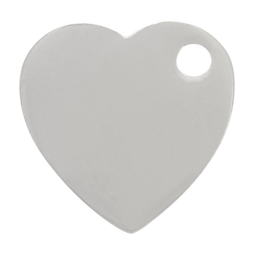 10mm 304 stainless steel heart charm x1