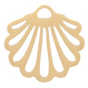 Openwork seashell charm, 14.5x15 mm - Gold-plated 304 stainless steel x1