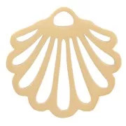 Openwork seashell charm, 14.5x15 mm - Gold-plated 304 stainless steel x1