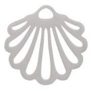 15x16mm 304 stainless steel openwork shell charm x1|raw }}