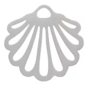 15x16mm 304 stainless steel openwork shell charm x1