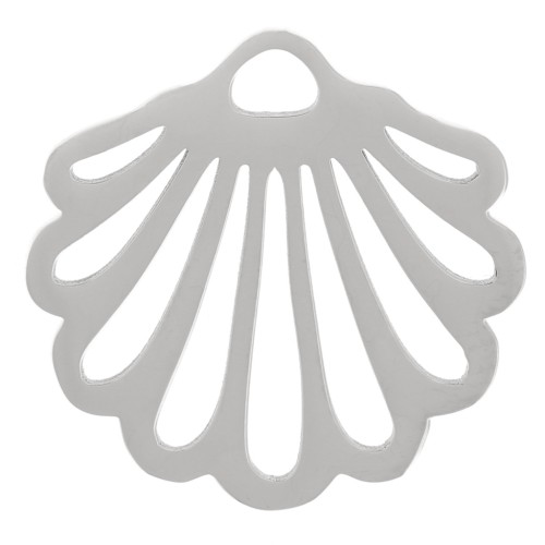 15x16mm 304 stainless steel openwork shell charm x1