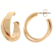 24mm Design hoop earrings - Gold Tone x2|raw }}