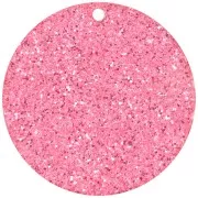 36mm Round Plexiglas Pendant - Pink Glitter x1
