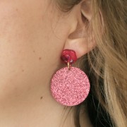 36 mm round pendant in Plexiglas - Pailleté Violet Clair x1