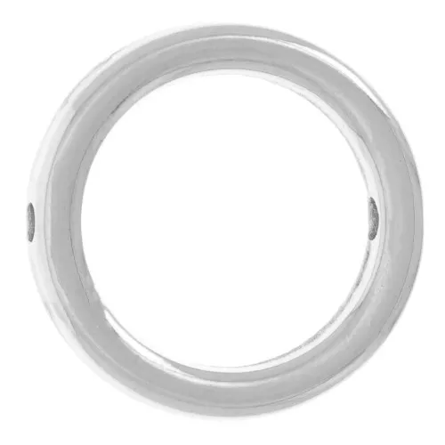 13mm Hollow irregular circle spacer - Antique fine silver veneer x1