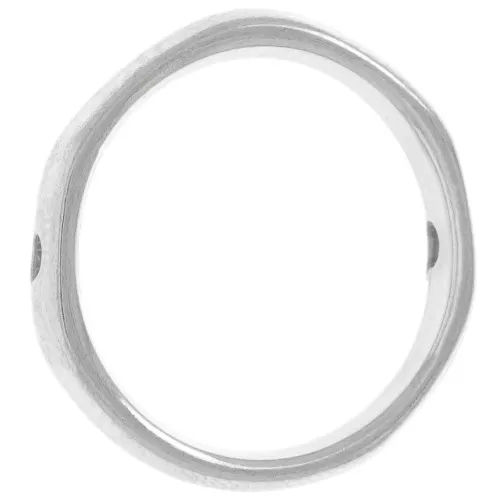 17mm Hollow irregular circle spacer - Antique fine silver veneer x1