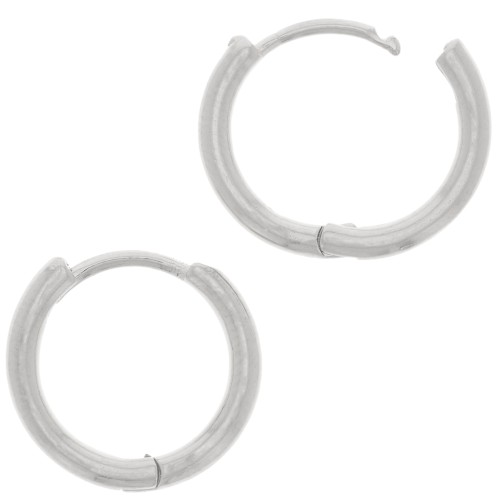 16mm round leverback earrings to decorate - Antique silver plated x2