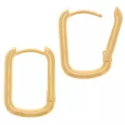 16x12mm oval leverback earrings to decorate - Fine gold plated x2