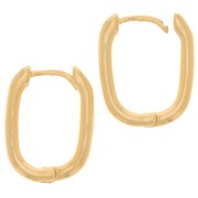 18x14mm oval leverback earrings to decorate - Fine Gold Plated x2