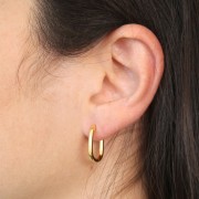 18x14mm oval leverback earrings to decorate - Fine Gold Plated x2