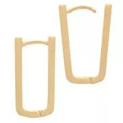 21x11mm Rectangular leverback earrings to decorate - Fine Gold plated x2