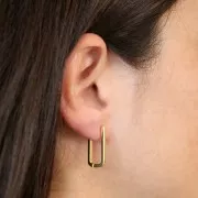 21x11mm Rectangular leverback earrings to decorate - Fine Gold plated x2