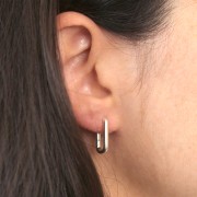 16x12mm oval leverback earrings to decorate - Antique silver plated x2