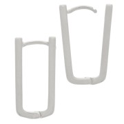 21x11mm Rectangular leverback earrings to decorate - Antique fine silver plated x2|raw }}