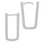 21x11mm Rectangular leverback earrings to decorate - Antique fine silver plated x2