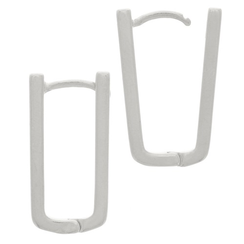 21x11mm Rectangular leverback earrings to decorate - Antique fine silver plated x2