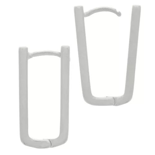 21x11mm Rectangular leverback earrings to decorate - Antique fine silver plated x2