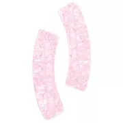 32x8mm Clear acrylic curved tube beads crackle effect - Light pink x6