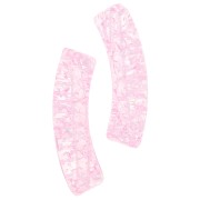 32x8mm transparent acrylic tube beads with crackle effect - Light pink x6