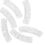 Crystal - Perles tube incurvé en acrylique transparent 32x8 mm effet craquelé - Transparent x6 Perles tube incurvé en acrylique transparent 32x8 mm effet craquelé - Transparent x6
