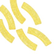 32x8mm Clear acrylic curved tube beads crackle effect - Yellow x6|raw }}