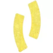 32x8mm Clear acrylic curved tube beads crackle effect - Yellow x6