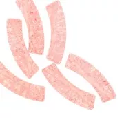 Salmon - Perles tube incurvé en acrylique transparent 32x8 mm effet craquelé - Saumon x6 Perles tube incurvé en acrylique transparent 32x8 mm effet craquelé - Saumon x6