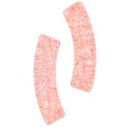 32x8 mm clear acrylic curved tube beads with crackle effect - Salmon x6