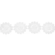 28mm lace flower ribbon - White x20cm