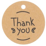 30mm Round labels - Thank You - Kraft x100|raw }}