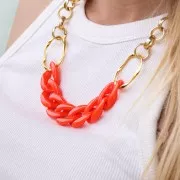 29.5x20mm Oval Twisted Stud Earrings - Orange x2