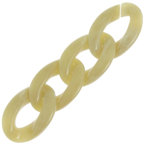 29.5x20mm Oval twisted acrylic link - Marbled Lime - White x1