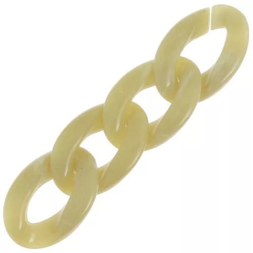 29.5x20mm Oval twisted acrylic link - Marbled Lime - White x1