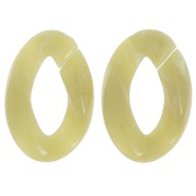 29.5x20mm Oval twisted acrylic link - Marbled Lime - White x1