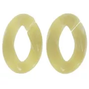 29.5x20mm Oval twisted acrylic link - Marbled Lime - White x1