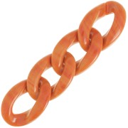 29.5x20mm Oval twisted acrylic link - Marbled Terracotta x1|raw }}