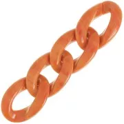 29.5x20mm Oval twisted acrylic link - Marbled Terracotta x1