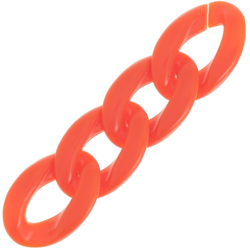 29.5x20mm Oval twisted acrylic link - Orange x1