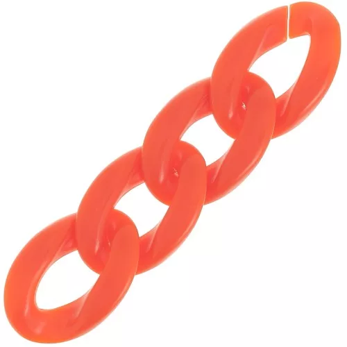 29.5x20mm Oval twisted acrylic link - Orange x1