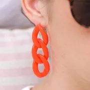 29.5x20mm Oval twisted acrylic link - Orange x1