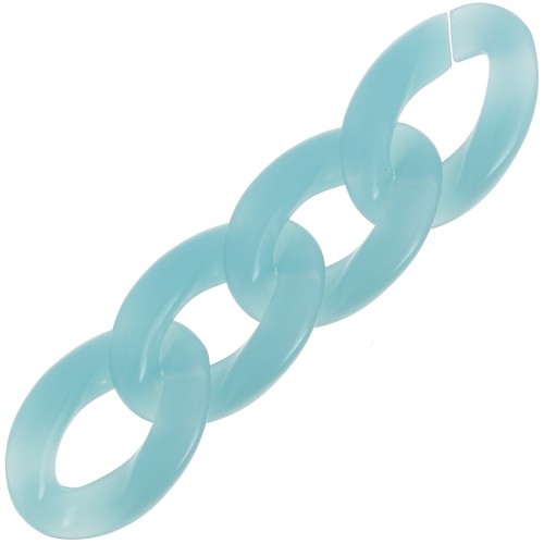 29.5x20mm Oval twisted acrylic link - Lagoon blue x1